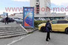 Размещение рекламы компании "Владивостокское Бюро Путешествий и Экскурсий" на пилларах в Владивостоке