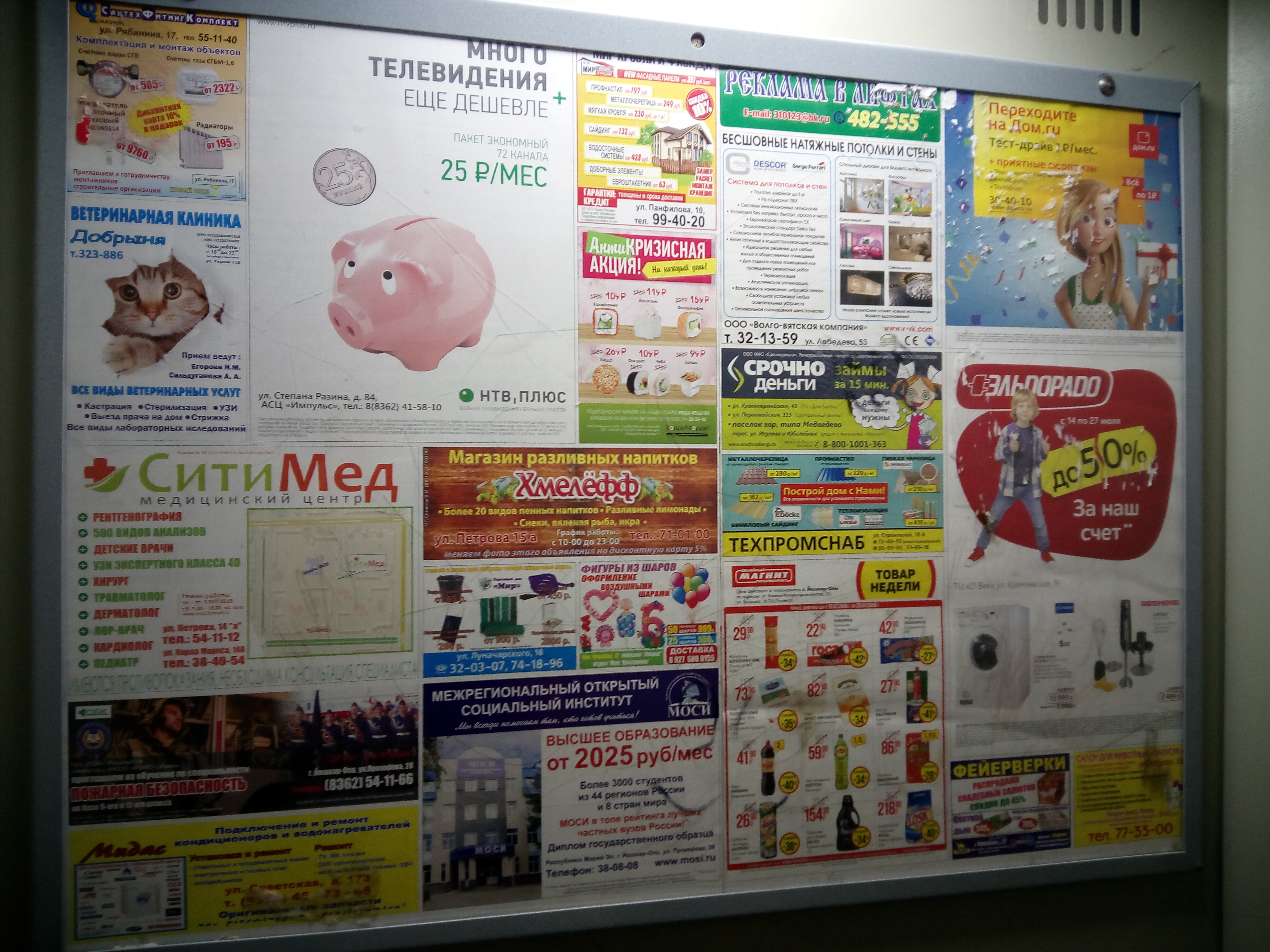 Размещение рекламы компании "Магнит" в г. Йошкар-Ола