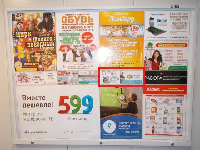 Размещение нашего клиента компании "Прайд" в г. Новосибирск