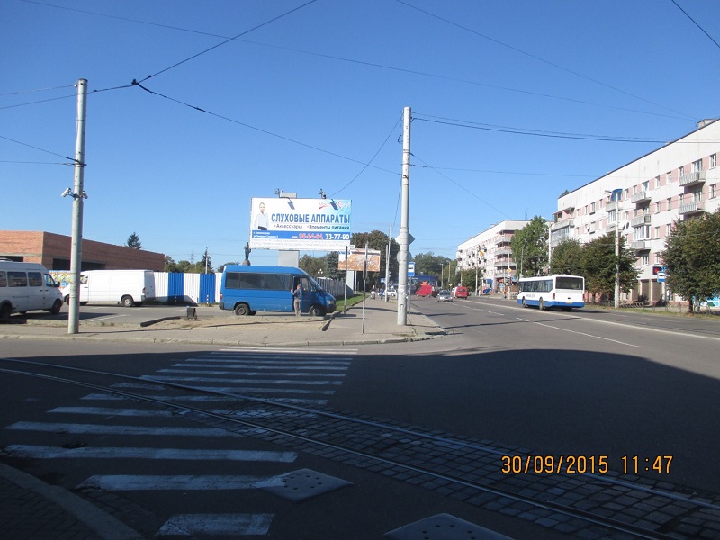 Размещение рекламы  компании "МастерСлух" на щитах 3х6  в Калинграде