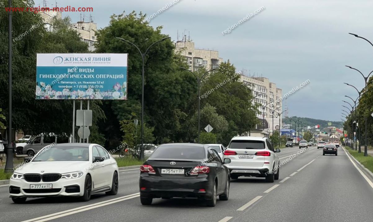 Размещение рекламы компании ООО «ЦЕНТР ЭФФЕКТИВНОЙ ГИНЕКОЛОГИИ «ЖЕНСКАЯ ЛИНИЯ» на щитах 3х6 в городе Нальчик