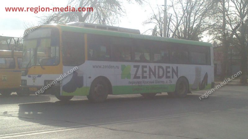 Размещение рекламы на автобусах компании "ZENDEN" в г. Шахты