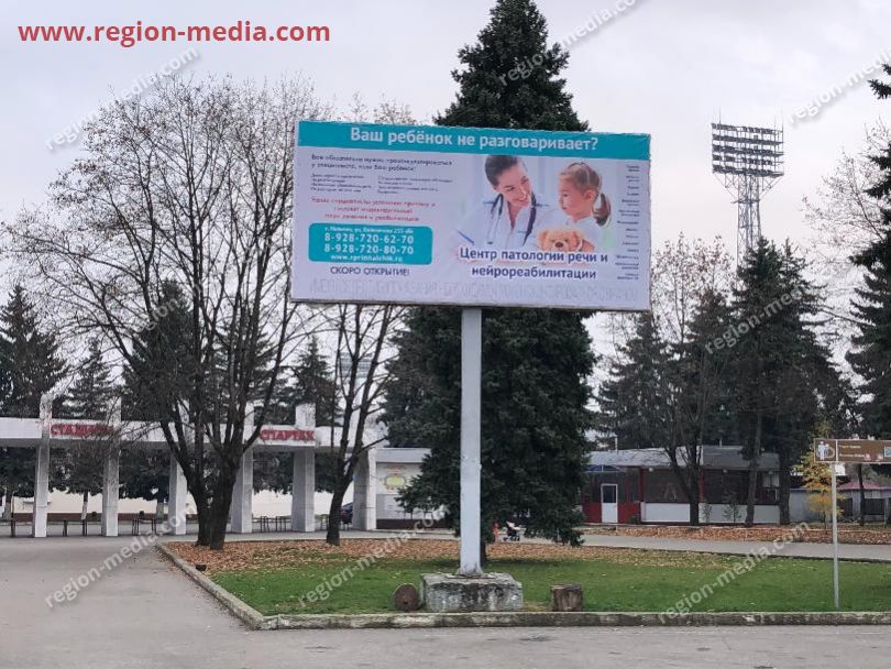 Размещение рекламы компании "центр патологии речи и нейрореабилитации" на щитах 3х6 в городе Нальчик