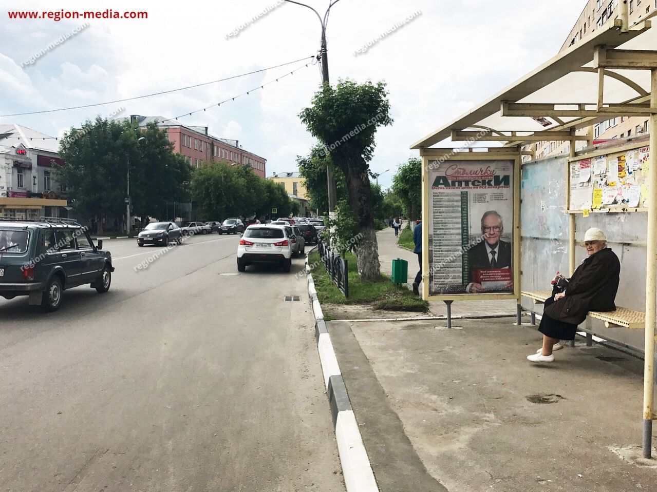 остановки в г. Орехово-Зуево | г. Орехово-Зуево, ул. Ленина, 51, Остановка  «Магазин Марина» (в центр), Размер 1,8х1,2. А | ООО 