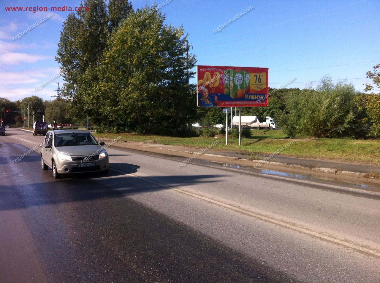 Размещение рекламы компании "Лента" на щитах 3х6 в городе Михайловск