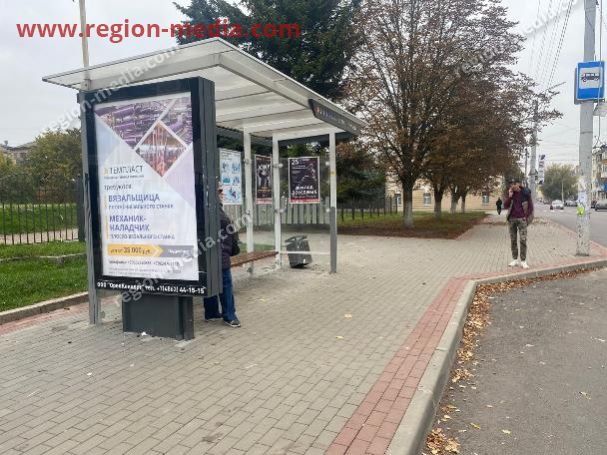 Размещение рекламы компании «Темпласт» на остановках в городе Орел