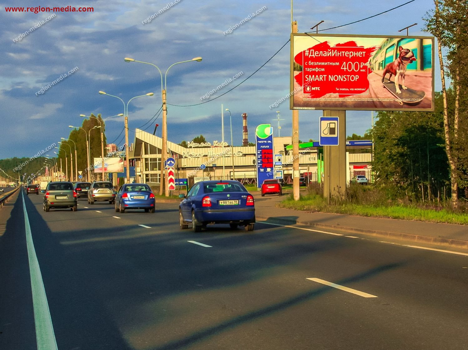 Щит 3х6 в г. Всеволжск | г. Всеволожск, Дорога Жизни, п. Приютино, АЗС  Neste, 6 км 900 м А | ООО 