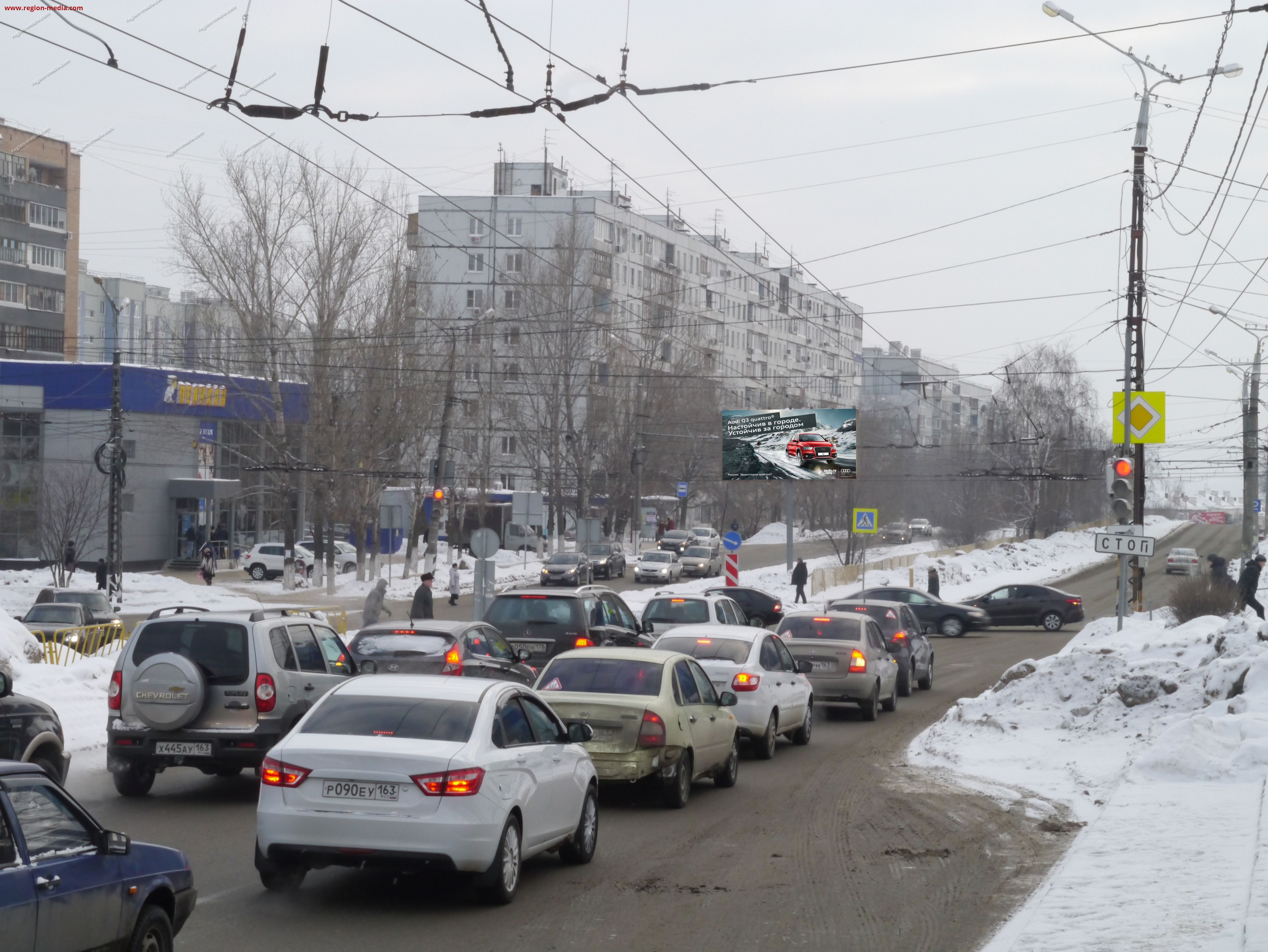 Щит 3х6 в г. Тольятти | ул. Матросова, 32 перекресток с ул. Чайкиной, опора  № 63 А | ООО 