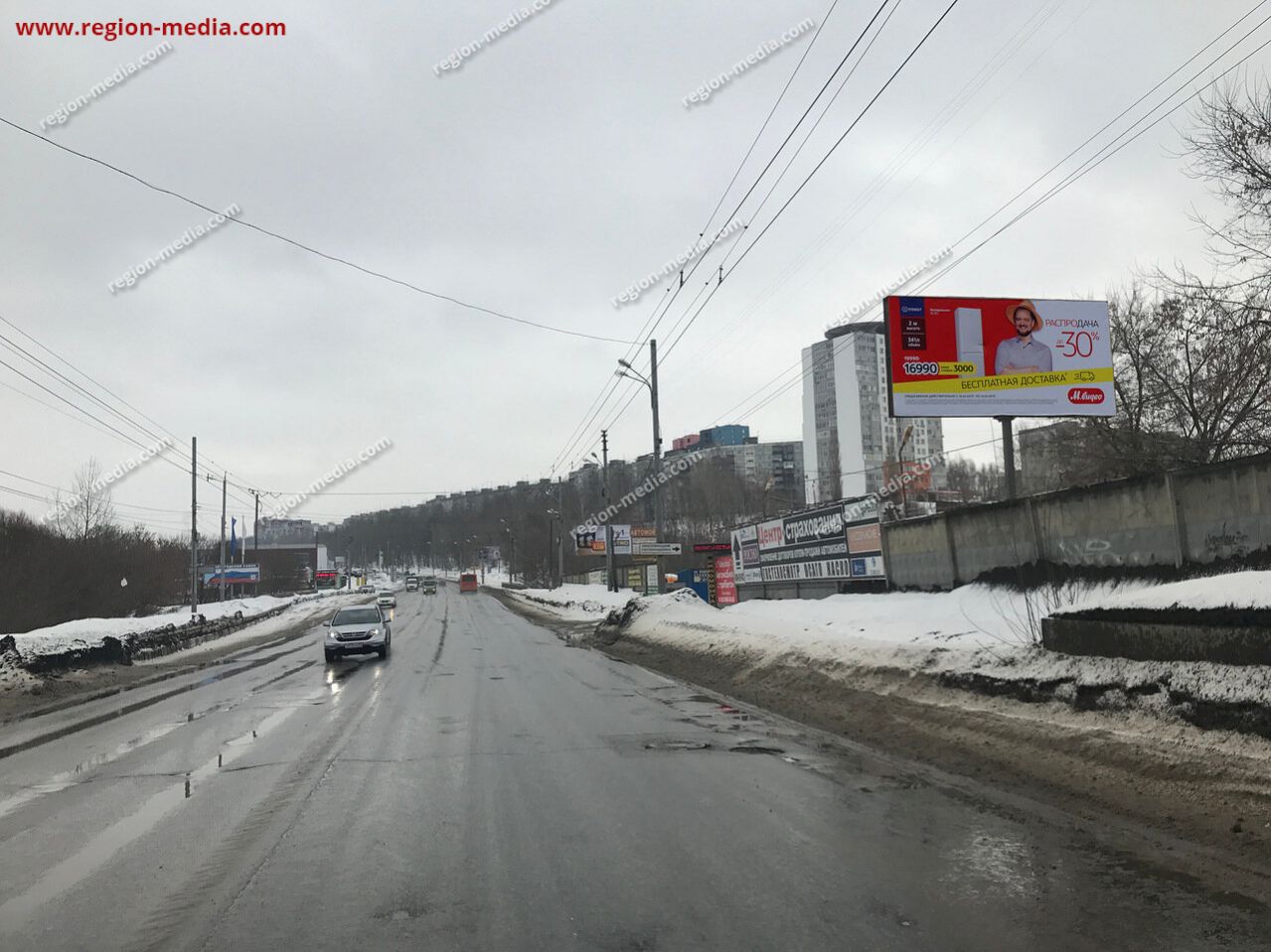 Щит 3х6 в г. Нижний Новгород | ул. Бринского(около дома по ул. Надежды  сусловой, 23а) Правая сторона дороги при движении в сторону ул. Родионова А  | ООО 