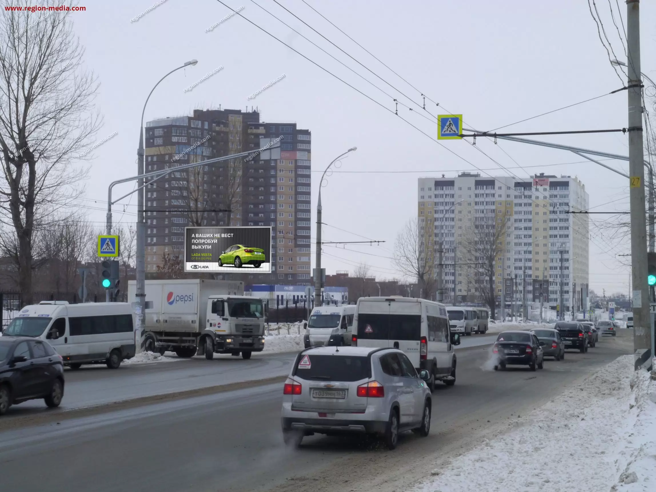 Щит 3х6 в г. Тольятти | Приморский бульвар, напротив д. 50/63, справа,  опоры №136-138 Б | ООО 